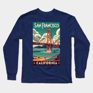 A Vintage Travel Poster of San Francisco - California - US Long Sleeve T-Shirt